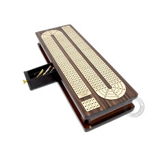 House Of Cribbage Continuous Cribbage Board Inlaid 4 Tracks Rosewoodmaple With Sliding Lids And Drawer