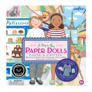 Eeboo Baker And Painter Paper Dolls Reusable Set Allows For Creativity And Imagination Heavy Duty Board For Ages 5 And Up C