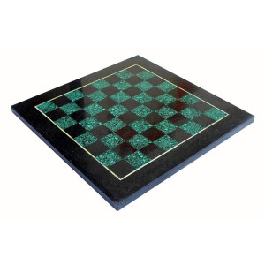 Stonkraft 15 X 15 Collectible Chess Board Without Pieces Black Natural Stone Malachite Stone Appropriate Wooden Bras