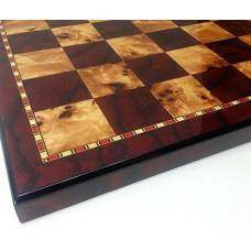 18 High Gloss Cherry Burlwood Color Chess Board