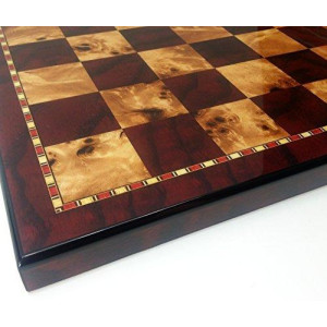 18 High Gloss Cherry Burlwood Color Chess Board