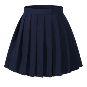 Beautifulfashionlife Girlss Navy Skirt Back To School Uniform Pleated Cosplay Costumes Skirts