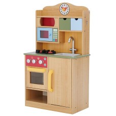 Teamson Kids Little Chef Florence Classic Interactive Wooden Play Kitchen With Accessories And Storage Space For Easy Clean Up