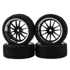 Shaluoman 110 Rc Tires And Wheels Set 12Mm Hex Hub Wheel Rims Rc Tires 65Mm Diameter 12Spoke Plating Soft Rubber Tires For