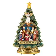 Collections Etc Musical Nativity Scene Christmas Tree Tabletop Figurine Plays Silent Night