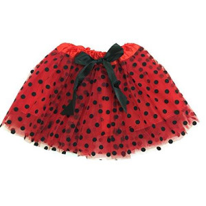 Rush Dance Ballerina Girls Dressup Princess Fairy Polka Dots Ribbon Tutu Kids 36 Years Old Red Black Lady Bug