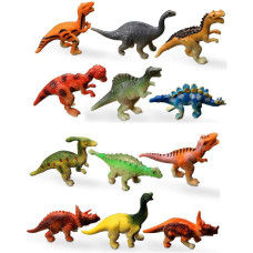 Haptime Plastic Assorted Mini Dinosaur Figures Little Dinosaur Figurine Small Dino Toy 15 Inch Great For Dino Cake Topper E