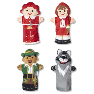 Melissa Doug Fairy Tale Friends Hand Puppets The Original Set Of 4 Little Red Riding Hood Wolf Grandmother Woodsman Gr