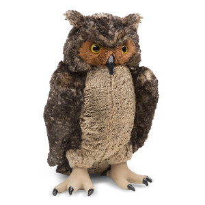 Melissa Doug Giant Owl Lifelike Stuffed Animal 17 Inches Tall Brown