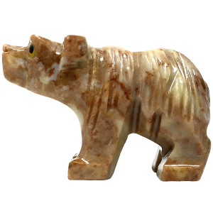 Nelson Creations Llc Bear Natural Soapstone Handcarved Animal Charm Totem Stone Carving Figurine 15 Inch