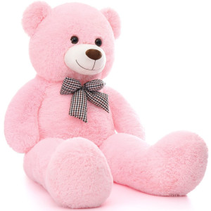 Morismos Giant Teddy Bear Stuffed Animals Big Teddy Bear Plush Pink Large Bear For Girlfriend Girls Gifts On Christmas Valenti