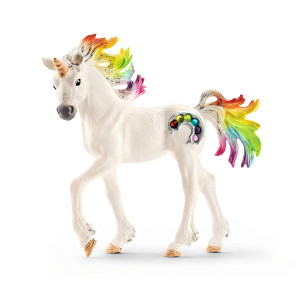 Schleich Bayala Unicorn Toys For Girls And Boys Rainbow Unicorn Foal With Gems And Multicolor Mane Ages 5