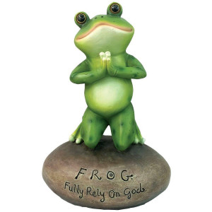 Blessed Praying Frog Fully Rely On God Nature Religious Figure Figurine