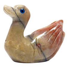 Nelson Creations Llc Duck Natural Soapstone Handcarved Animal Charm Totem Stone Carving Figurine 15 Inch