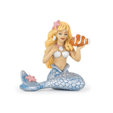 Papo Handpainted Figurine The Enchanted World Silver Mermaid 39107 Collectible For Children Suitable For Boys And G