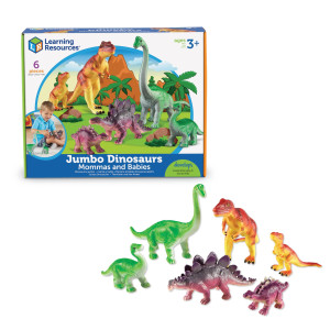 Learning Resources Jumbo Dinosaurs I Mommas And Babies I Trex Stegosaurus And Brachiosaurus 6 Animals Multicolor