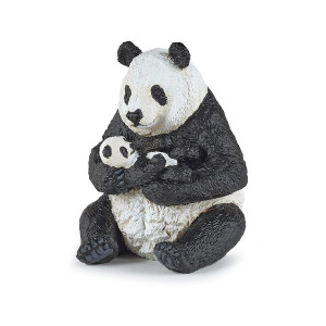 Papo Handpainted Figurine Wild Animal Kingdom Sitting Panda And Baby 50196 Collectible For Children Suitable For Bo