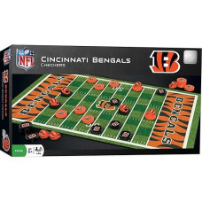 Masterpieces Family Game - Nfl Cincinnati Bengals Checkers - Officially Licensed Board Game For Kids & Adults 13" X 21"