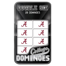 Masterpieces Game Day Ncaa Alabama Crimson Tide 28 Piece Team Logo Double Six Domino Set