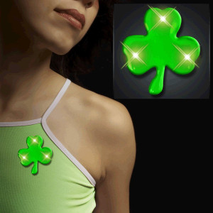 Jade Shamrock Flashing Body Light Lapel Pins