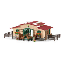 Schleich Horse Barn And Stable Playset Awardwinning Riding Center 44 Piece Set 2 Pony Toys Rider Figurine And Farm Accesso