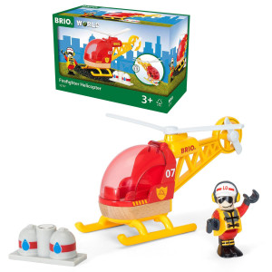 Brio World 33797 Firefighter Helicopter 3 Piece Helicopter Toy For Kids Ages 3 And Up