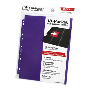 Ultimate Guard 18Pocket Pages Sideloading Purple 10 Card Binders Sheets