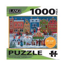 Lang 1000 Piece Puzzle Christmas Parade Artwork By Mary Singleton Linen Finish 29 X 20 Completed