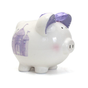 Child To Cherish Ceramic Piggy Bank For Girls Fairytale Lavender