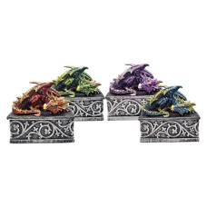 Nemesis Now Dragon Safehold 84Cm Set Of 4 Boxes Resin Multicoloured