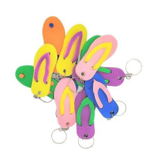 Happy Deals Luau Flip Flop Sandal Keychains - Bulk Pack Of 24 Luau Party Favors