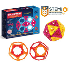 Magformers Math 42 Pieces Rainbow Colors Educational Magnetic Geometric Shapes Tiles Building Stem Toy Set Ages 3