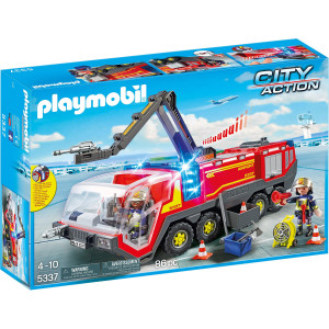 Playmobil Airport Fire Engine With Lights Sound Building Set