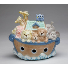 Cosmos Gifts 2041 Fine Porcelain Noahs Ark Piggy Bank 4 H