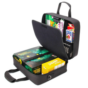 Usa Gear Board Game Carrying Case Bag With Custom Storage Compartments And Padded Shoulder Strap Compatible With Cards Against