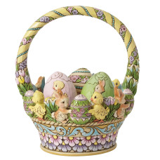 Jim Shore Hwc By Enesco 12Th Anniversary Easter Basket W3 Eggs