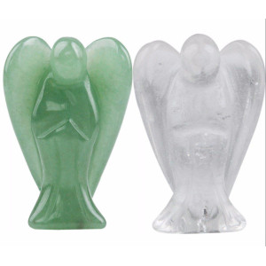 Rockcloud Healing Crystal Gemstone Carved Pocket Guardian Angel Figurines 15 Inch