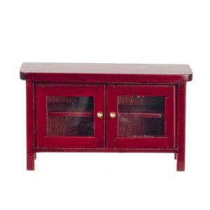 Melody Jane Dollhouse Modern Mahogany Cabinet Tv Stand Miniature Living Room Furniture