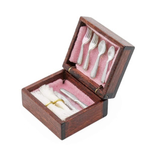 Odoria 112 Miniature Silverware Chest Dollhouse Decoration Accessories