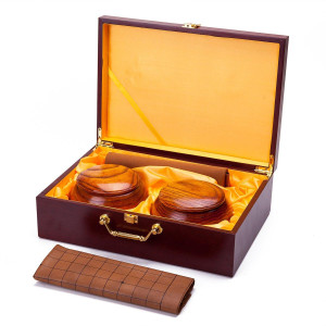 Thy Collectibles Collectible Wei Qi Go Game Set Melamine Single Convex Stones And Wild Jujube Bowls Elegant Wooden Storage Case