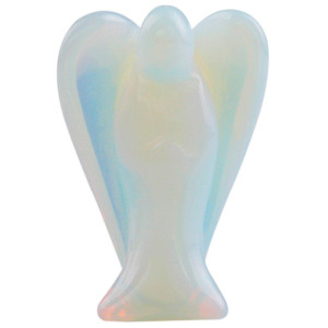 Rockcloud Healing Crystal Gemstone Carved Pocket Crystal Guardian Angel Figurines 15 Inch