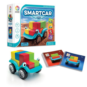 Smartgames Smart Car 5 X 5 Wooden Cognitive Skillbuilding Puzzle Game Featuring 96 Playful Challenges For Ages 4