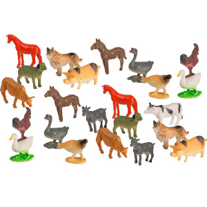 100 Piece Party Pack Mini Farm Animals Plastic Mini Educational Animal Toys Fun Gift Party Favors