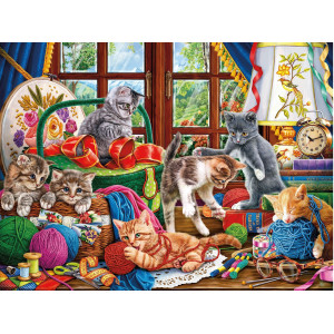 Ceaco Paws Gone Wild Cheerful Kittens 550 Piece Jigsaw Puzzle