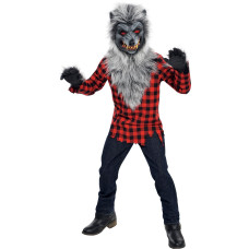 Amscan Hungry Howler Werewolf Halloween Costume For Boys Includes Mask Shirt With Fur Gloves