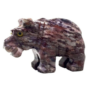 Nelson Creations Llc Hippo Hippopotamus Natural Soapstone Handcarved Animal Charm Totem Stone Carving Figurine 15 Inch