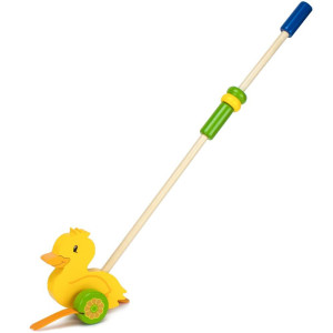 Wooden Wonders Pushnpull Waddling Duckling With Rubber Feet By Imagination Generation