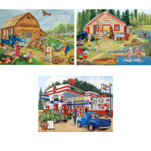 Bits And Pieces Value Set Of 3300 Piece Jigsaw Puzzles For Adults Americana Large Piece Jigsaws Designed By Artist Kay Lamb