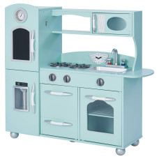 Teamson Kids Retro Kids Toy Pretend Play Kitchen Playset With Refrigerator Freezer Oven And Dishwasher Mint 1 Pcs