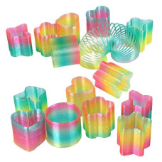 Liberty Imports 24 Pcs Mini Rainbow Magic Springs Multishape Assortment In Bulk For Birthday Party Favors Prize Goodie Bag Fi